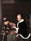 Gerard ter Borch A Woman Spinning painting